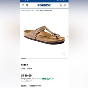 Birkenstock “Gizeh Sandal” in Tobacco Brown